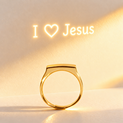Adjustable 18k Silver & Gold Faith Projection Ring