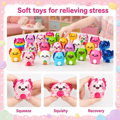 24PC Axolotl Squishy Toys - Slow Rising Stress Relief Sensory Fidget Toys