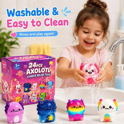 24PC Axolotl Squishy Toys - Slow Rising Stress Relief Sensory Fidget Toys