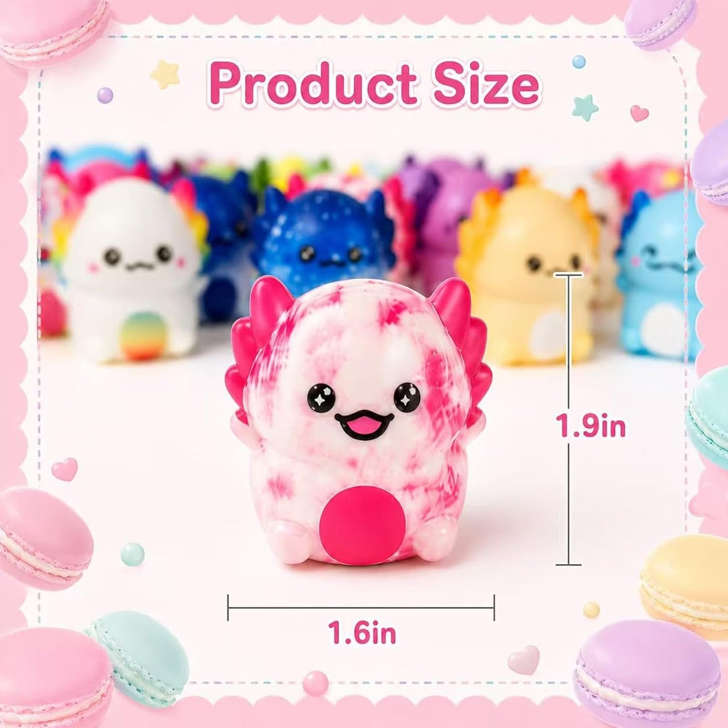 24PC Axolotl Squishy Toys - Slow Rising Stress Relief Sensory Fidget Toys