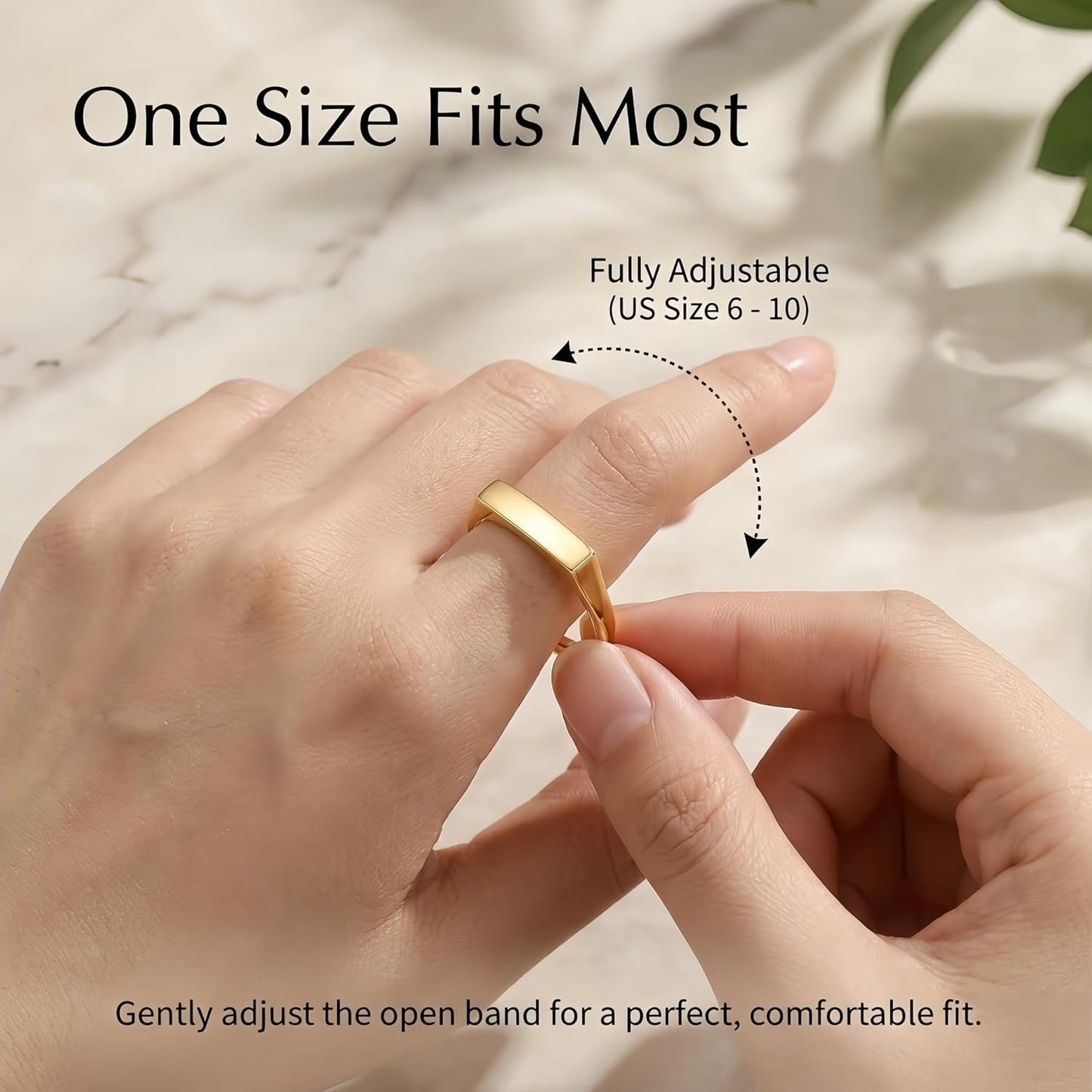 Adjustable 18k Silver & Gold Faith Projection Ring