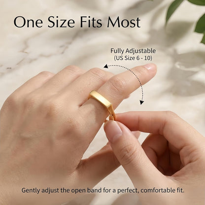 Adjustable 18k Silver & Gold Faith Projection Ring