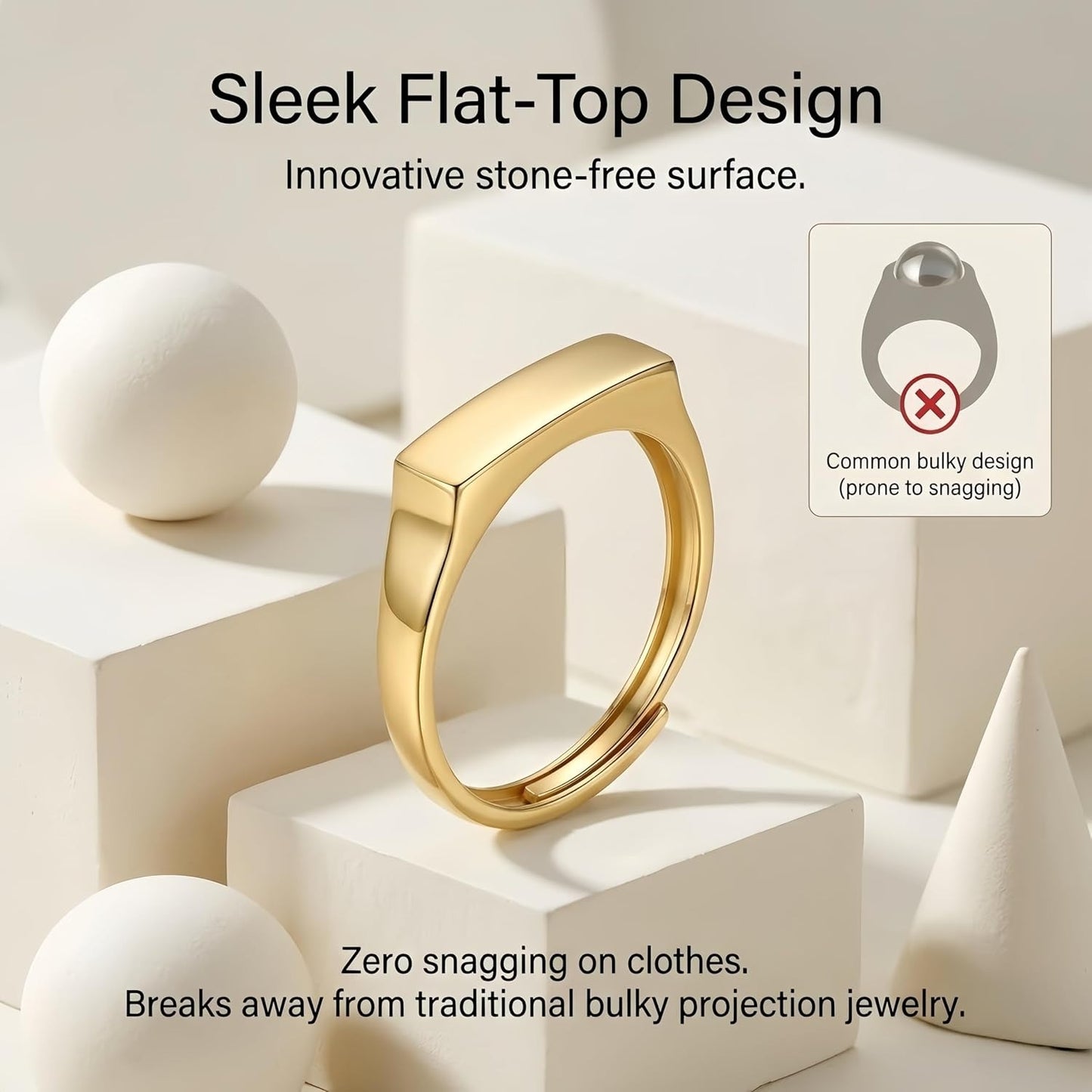 Adjustable 18k Silver & Gold Faith Projection Ring