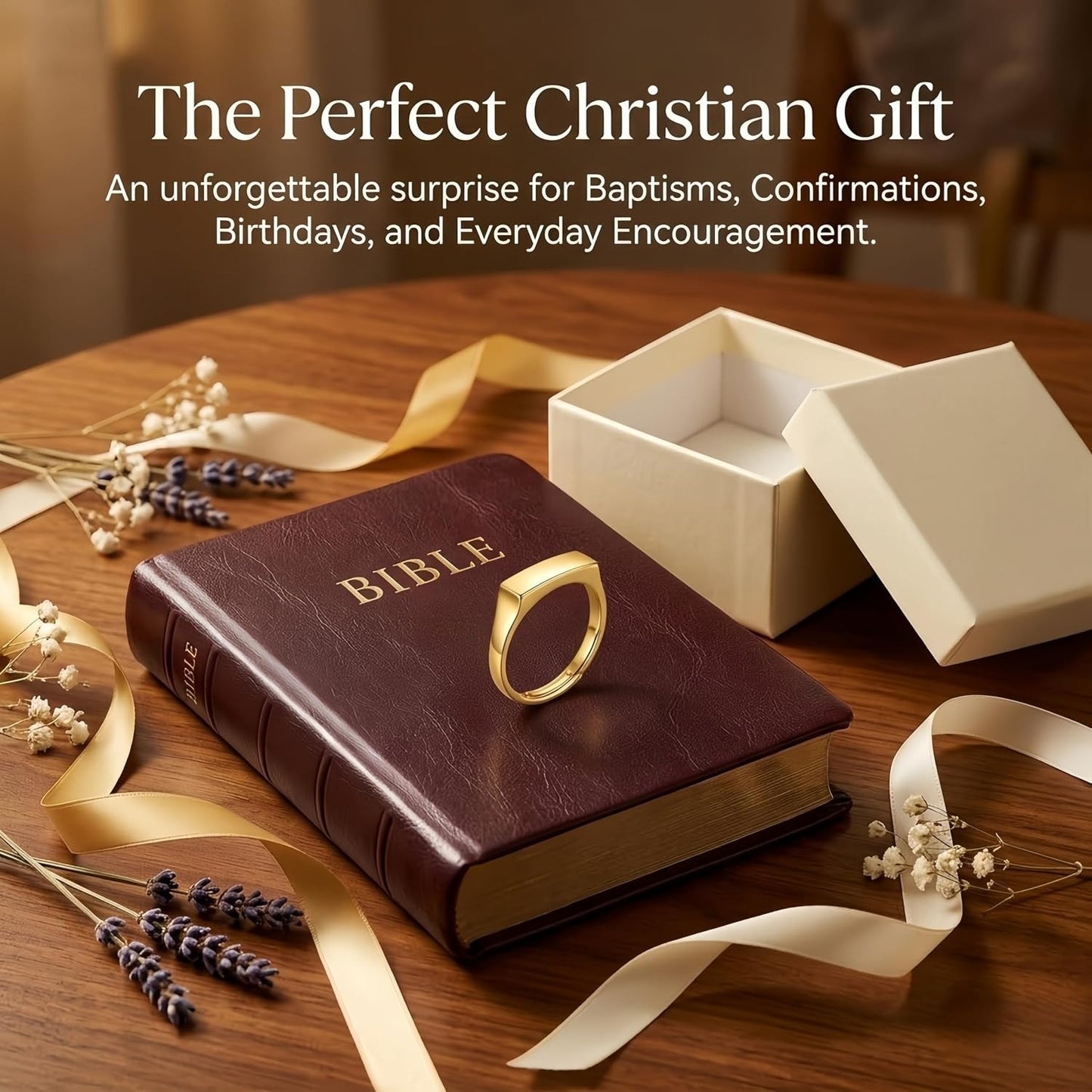 Adjustable 18k Silver & Gold Faith Projection Ring