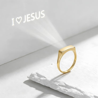 Adjustable 18k Silver & Gold Faith Projection Ring