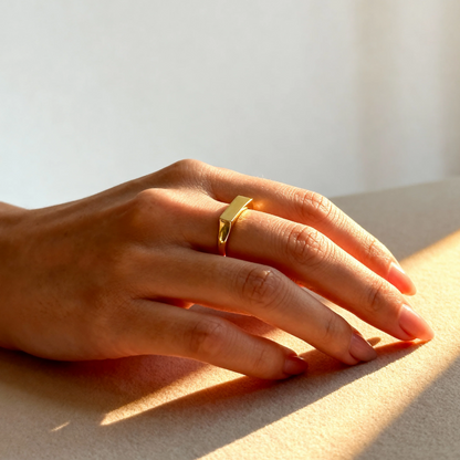 Adjustable 18k Silver & Gold Faith Projection Ring